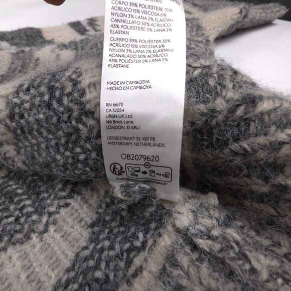 NEW Anthropologie Pilcro Wool Animal-Print Cardigan Zebra French Girl Cozy Boho - Picture 7 of 7